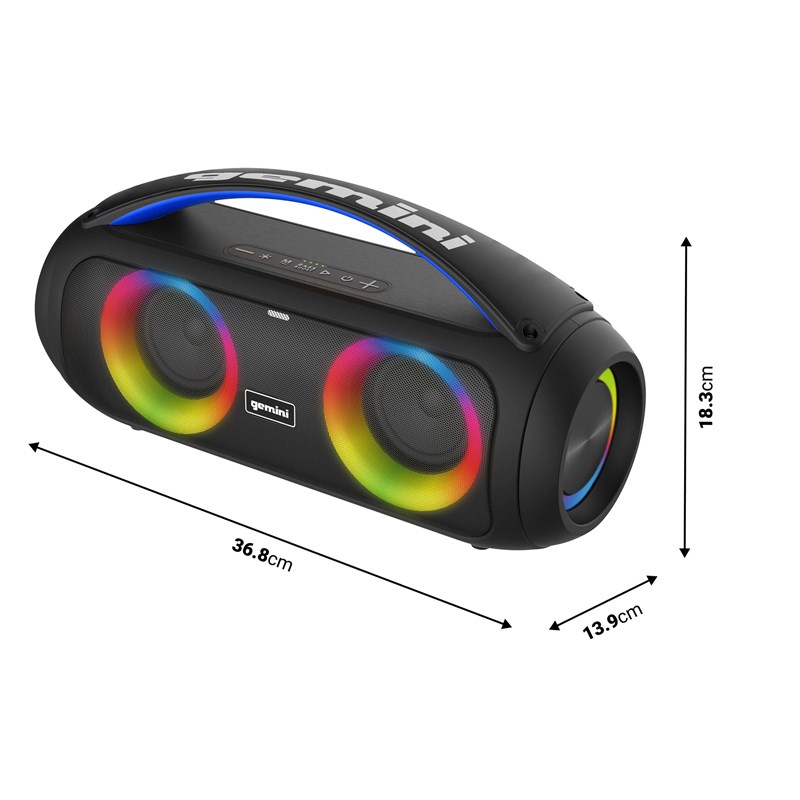 Enceinte portable 50 W Bluetooth LED IPX5 - dimensions