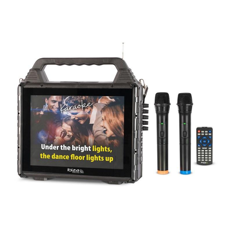 Système Karaoké avec écran 14'' - 2 micros sans fil intégré
