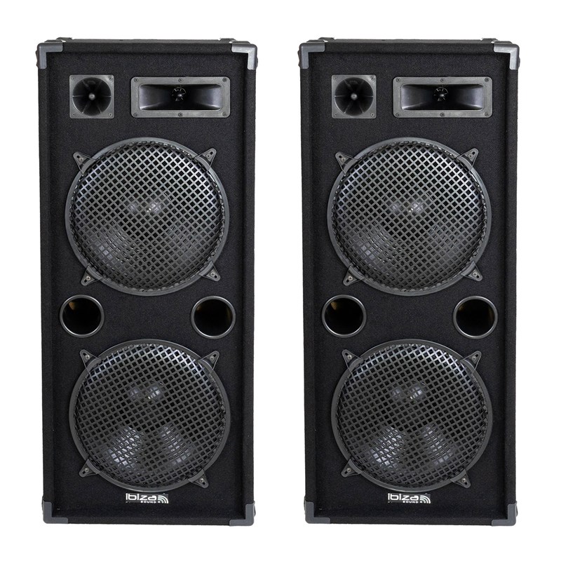 Pack Sono DJ PRO - Ampli AMP2000-MKII 2x1500W + 2 Enceintes STAR215 2x2000W PMPO Bass Reflex + Table