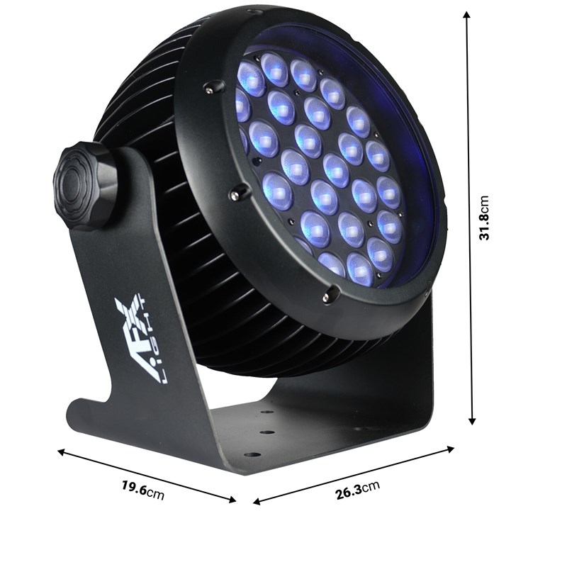 Projecteur LED RGBW 28x10W IP65 zoom 12°-60° DMX - dimensions