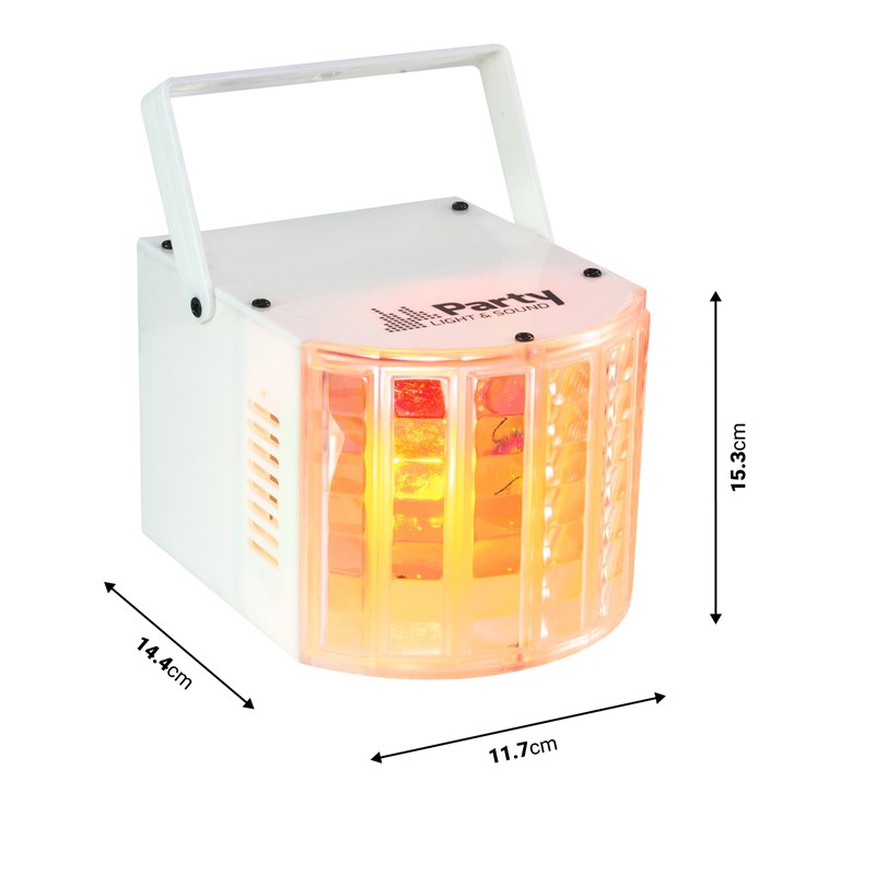Effet de lumière derby LED 6 couleurs mode auto & son - dimensions