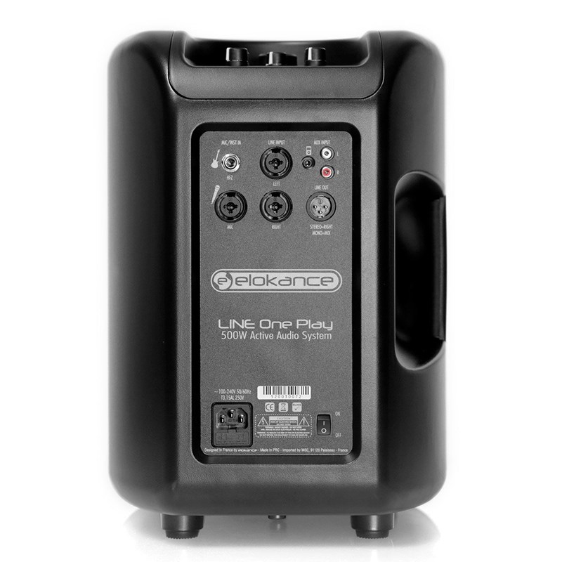 Système sono colonne sur batterie 500W - Mixeur intégré - Elokance - Line One Play arrière