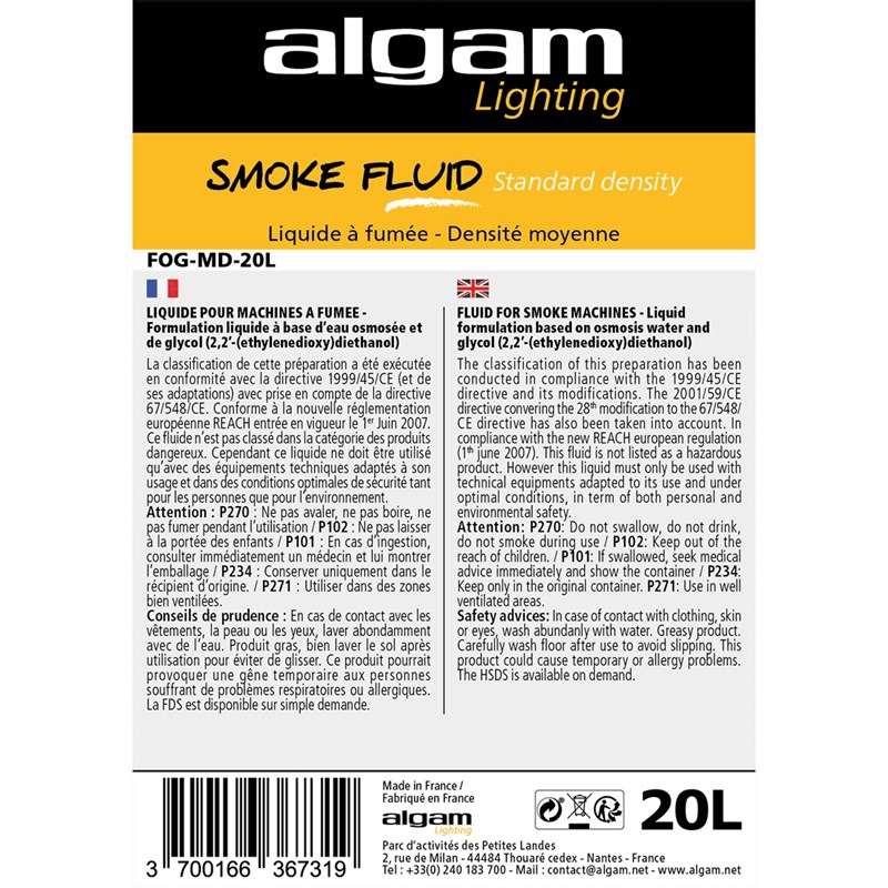 Liquide à fumée - Densité moyenne - 20L