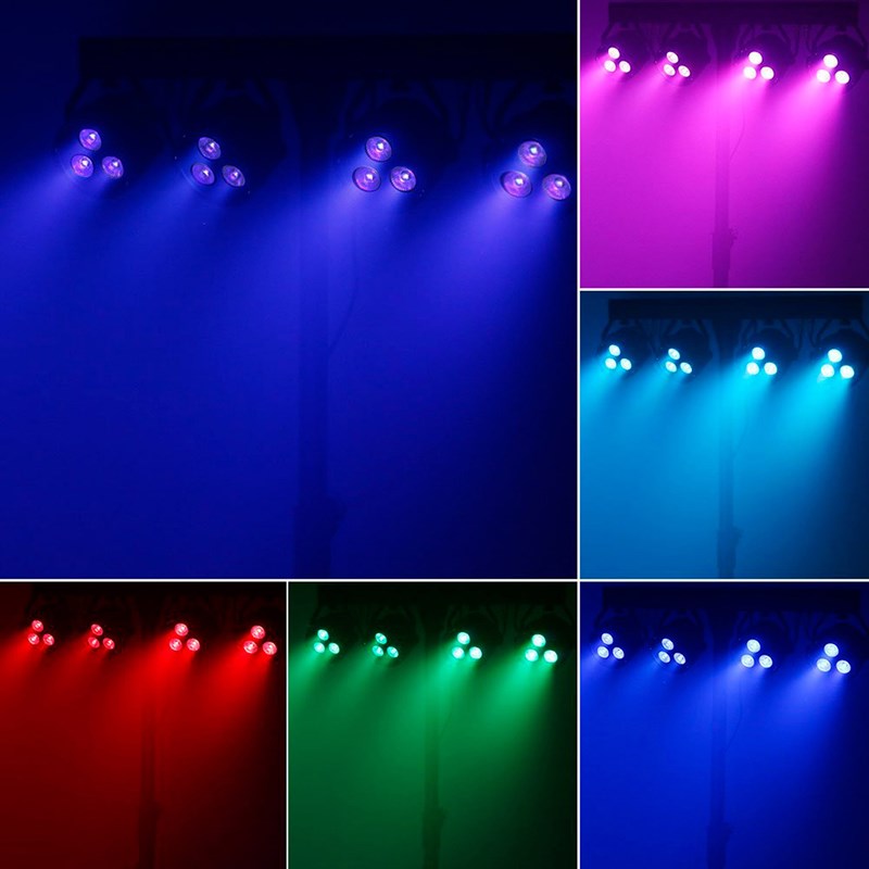 Kit 4 PAR LED RGBW sur trépied - 60W - DMX Wash DJ