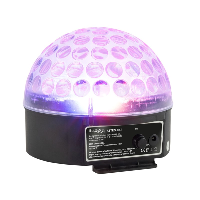 Effet lumière LED RGBA rechargeable 4x3W - ASTRO-BAT
