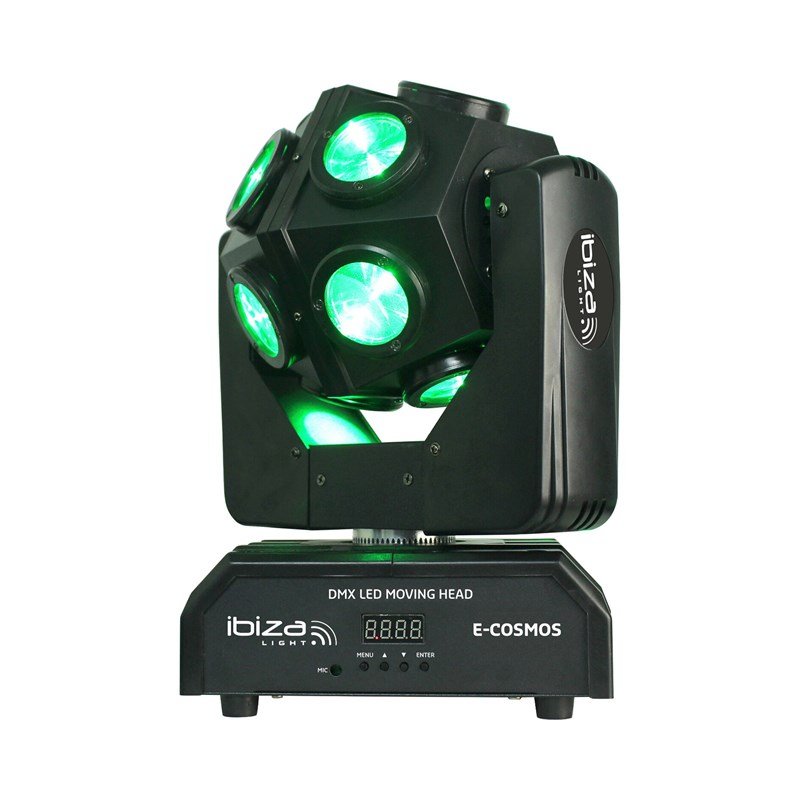 Effet de lumière Lyre DMX à LED RGBW 4-en-1 Ibiza Light E-COSMOS 12x10W
