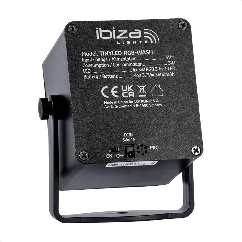 Effet LED WASH - 4 x 3W RVB - Sur batterie éclairage