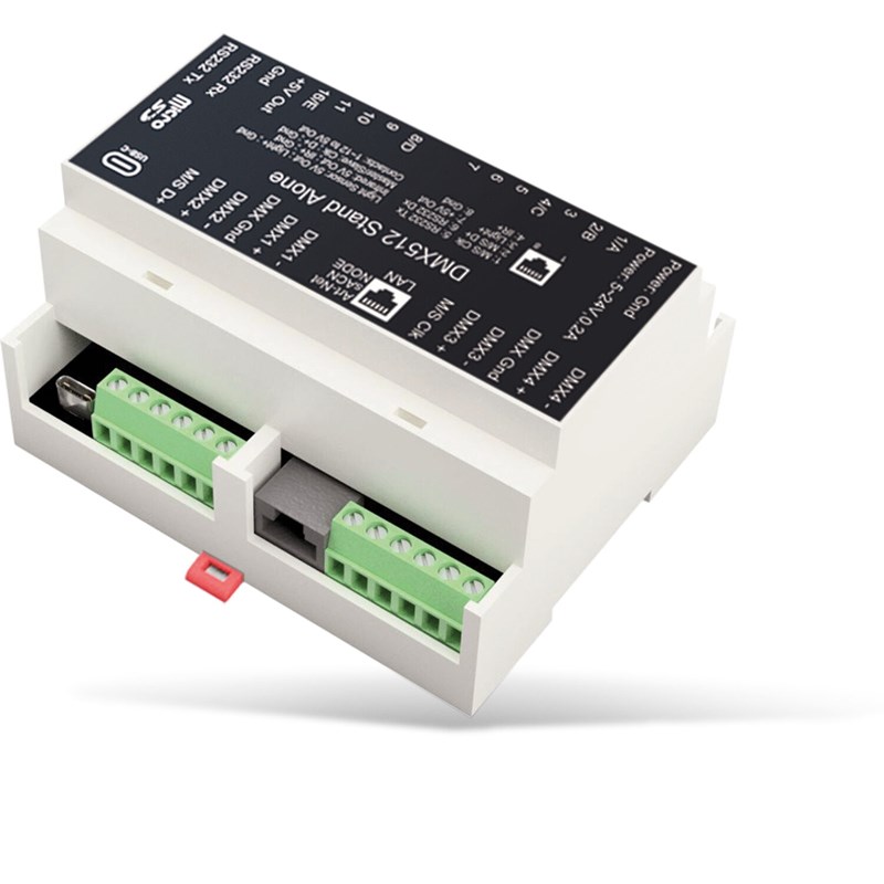 Interface Ethernet vers DMX 512 canaux sur rail DIN