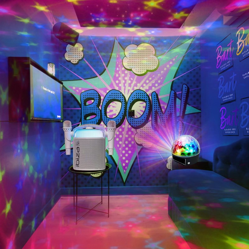 Pack Enceinte karaoké Bluetooth 120W - Effet Astro LED