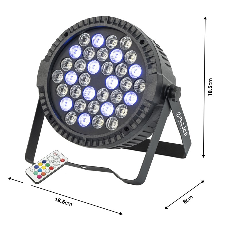 Projecteur PAR LED 36x1W RGBW - dimensions