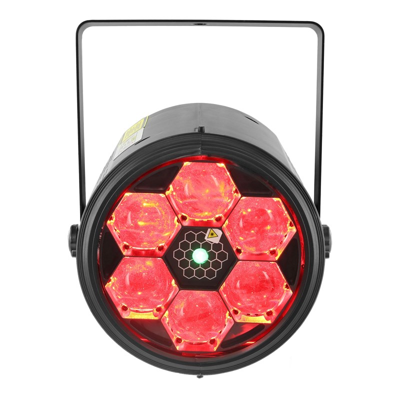 Effet LED rotatif + laser vert multipoint - auto & DMX - BEE-FX LZR face