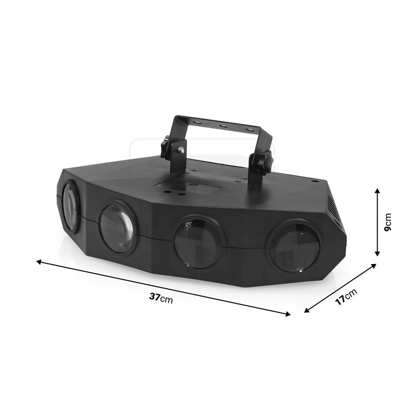 Effet à LED RGBWA multifaisceaux - 4 lentilles lumineux