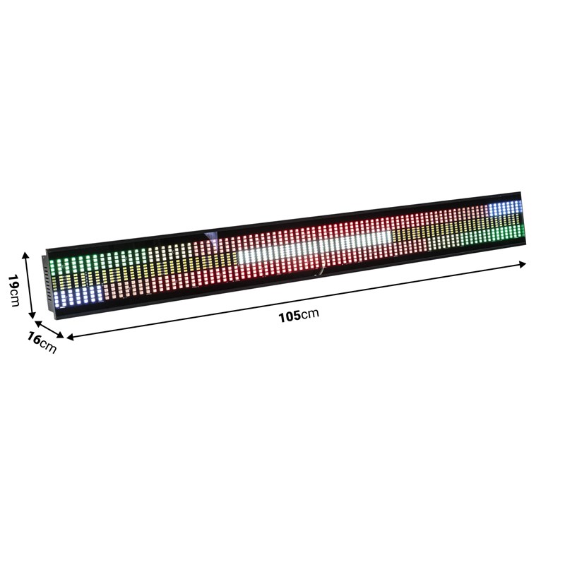 Barre à led stroboscopique avec effet RGB - dimensions
