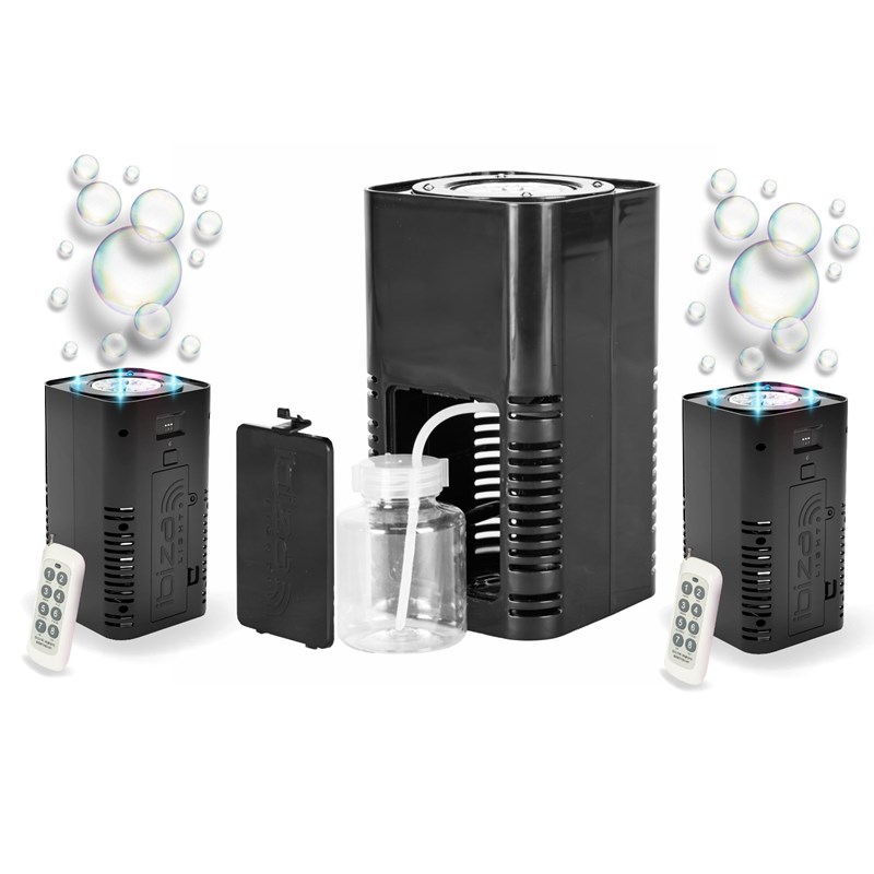 Pack 2 enceintes sono - Caisson 800W - 2 Projecteurs - 2 Machines à bullesSono DJ, Puissance 800W, C