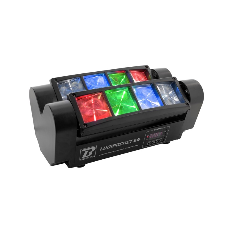 Jeu de lumière effet Beam - 8 LED CREE 3W RGBW DMX