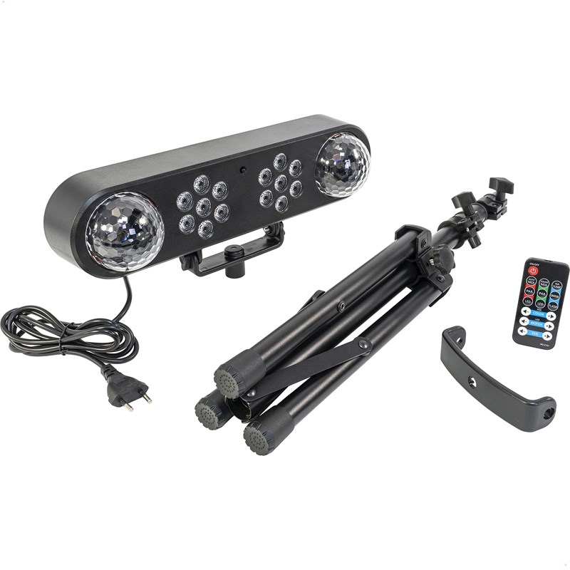 Pack jeu de lumière 4 effets LED avec pied et télécommande - Accessoires