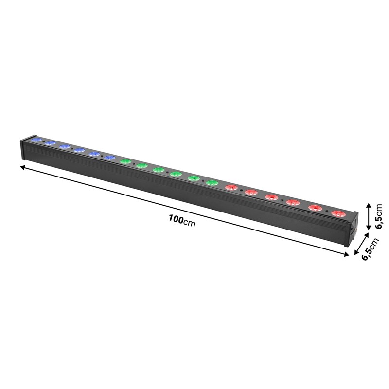 Barre LED RGB 18x3W - DMX - 4 modes lumineux