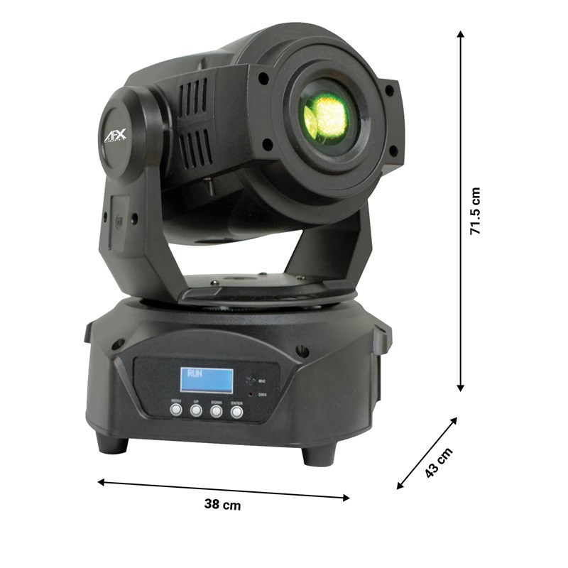 Lyre Spot LED 60W avec effets et gobos - dimensions