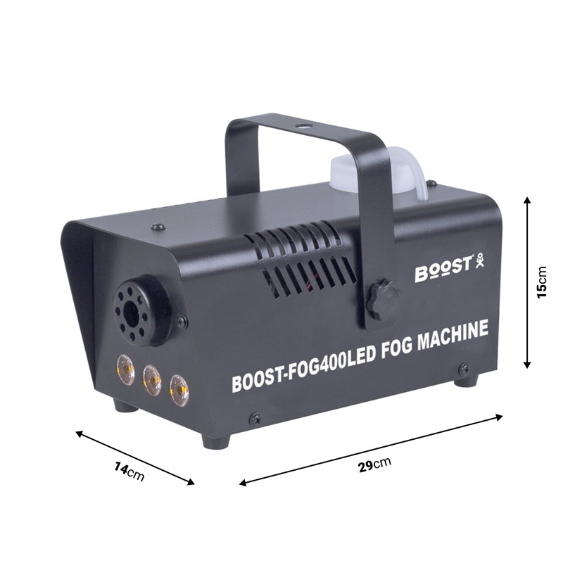 Mini machine à fumée LED effet flamme - 400W - dimensions