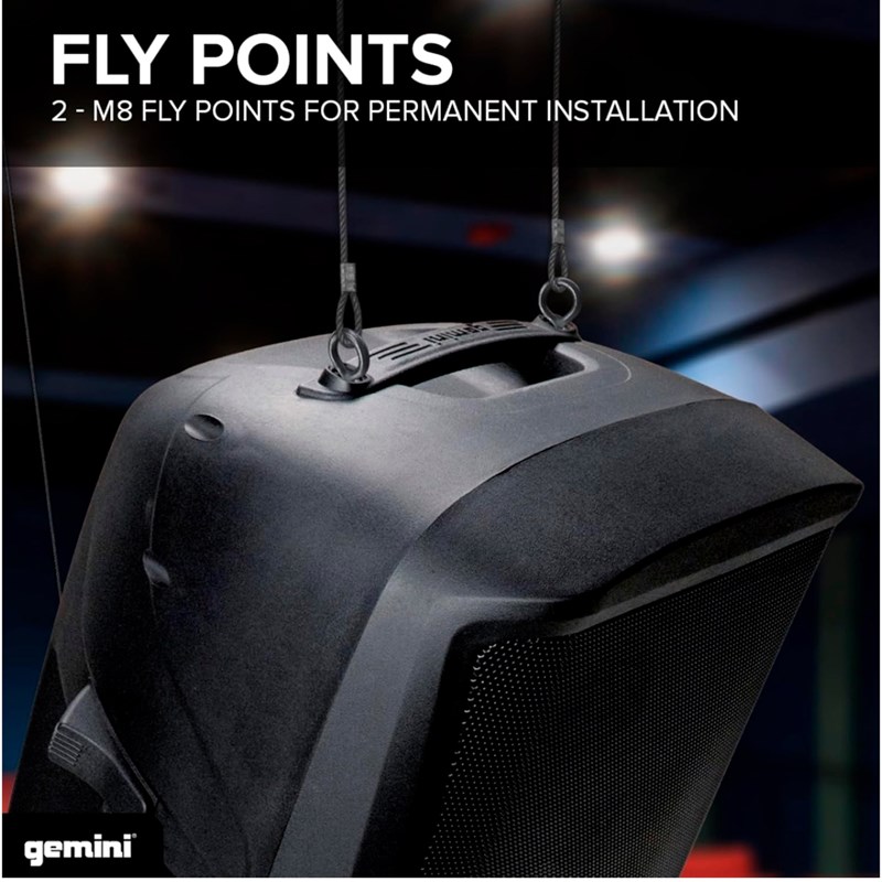 Pack enceinte active 15" 2000W LED Bluetooth- acrroche