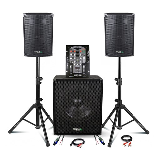 PACK 1400W : DISCO8B + SUB15A + DJM150 + PIEDS
