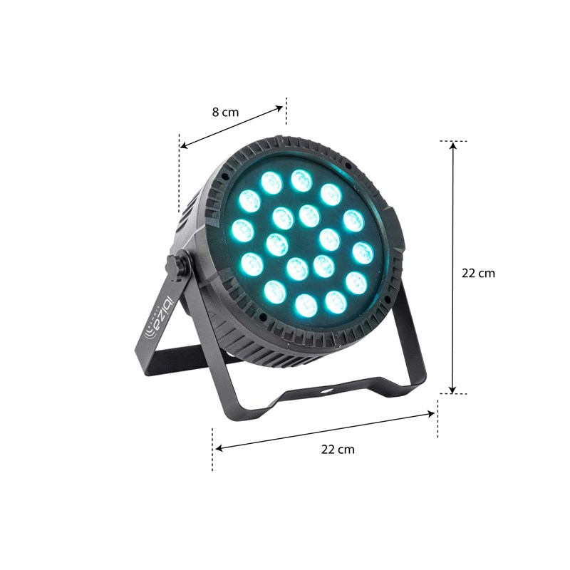 Projecteur PAR - 18 LED RVB 1W - Télécommande commandé