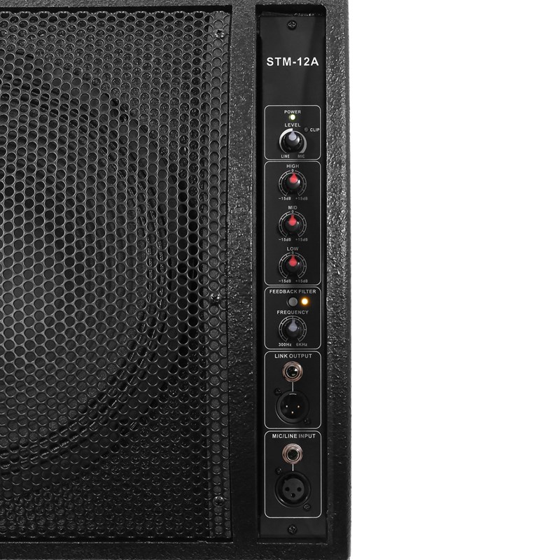 Enceinte retour scène 180W - HP 12" & Filtre anti-larsen - Elokance - STM 12A réglages