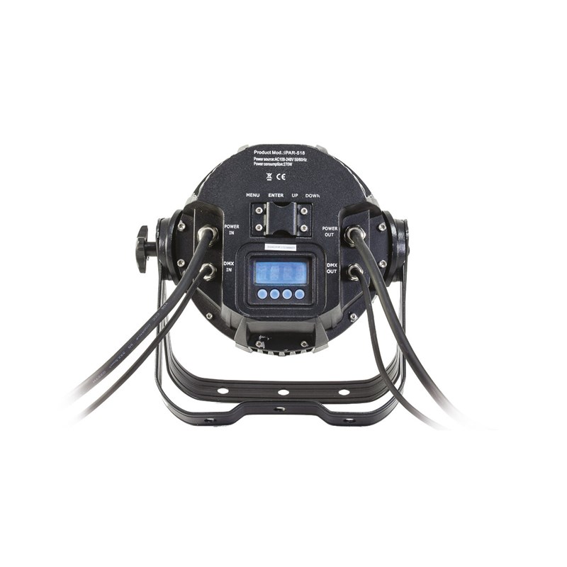 Projecteur PARLED 18x15W RGBWA - IP65 DMX Télécommande