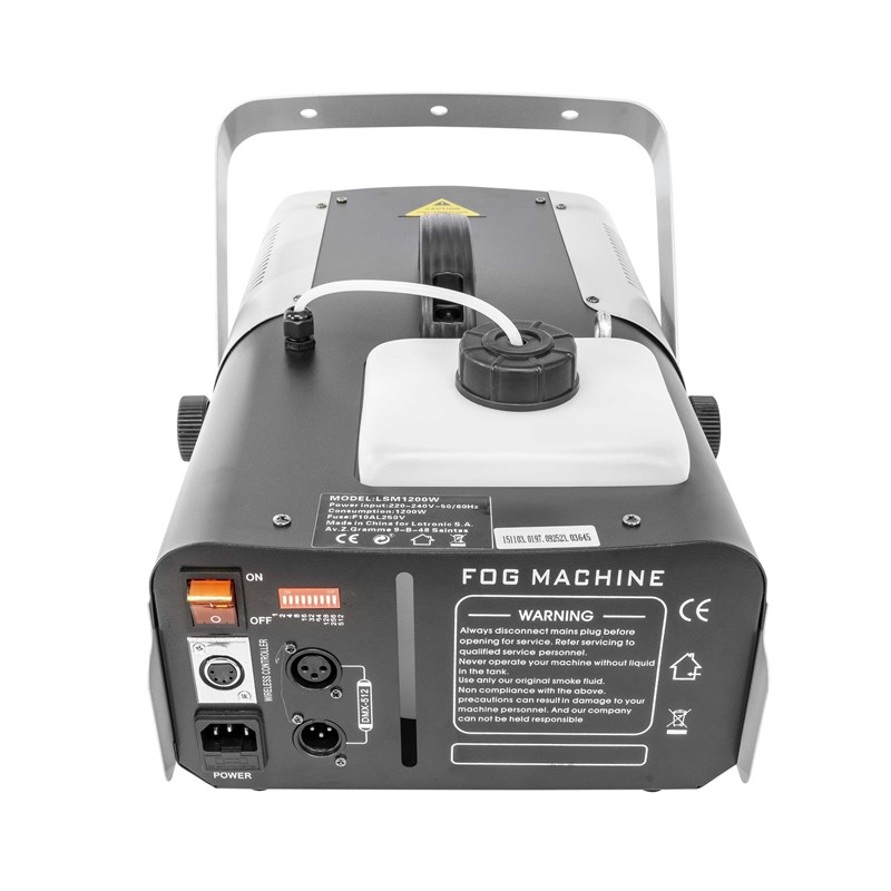 Machine à fumée pro 1200W - DMX, programmable, 2 télécommandes fête