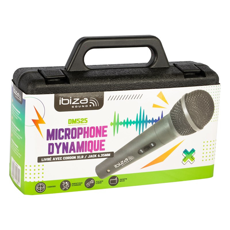 Microphone dynamique cardioïde XLR - Jack 6,35 mm - malette
