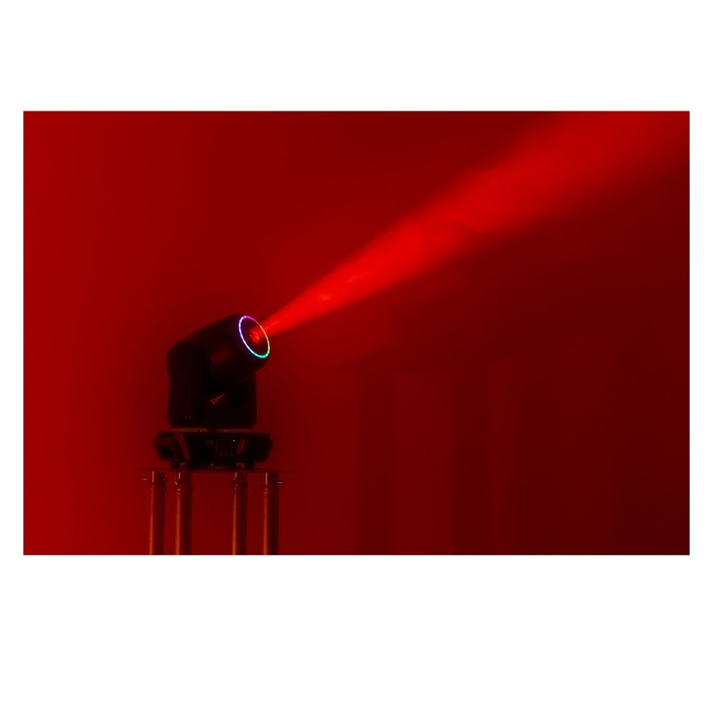 Lyre Spot Zoom 240W LED Blanche + Effets RGB Flight Case - rouge