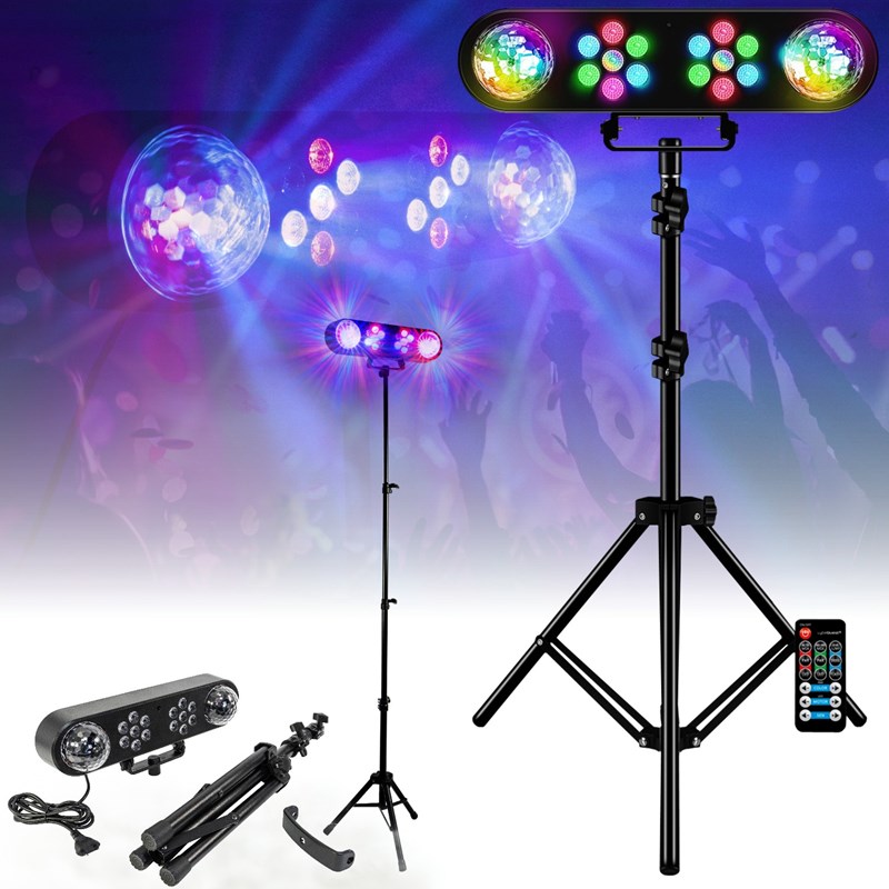 Pack Enceinte sur batterie Bluetooth Active 700W USB SD TWS Ibiza COLUMBA700 - Pied Lumière DJ - Jeu