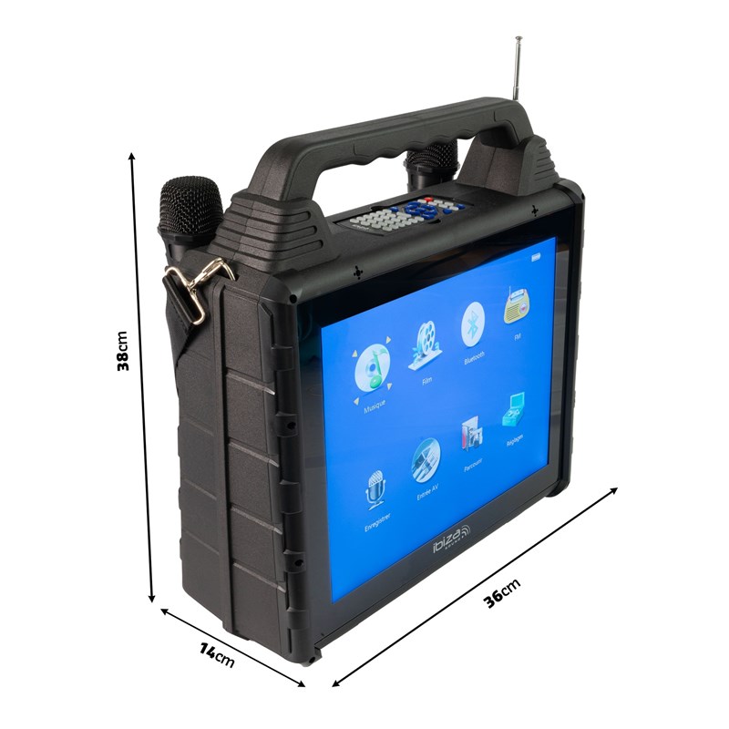 Système Karaoké avec écran 14'' - 2 micros sans fil soirée