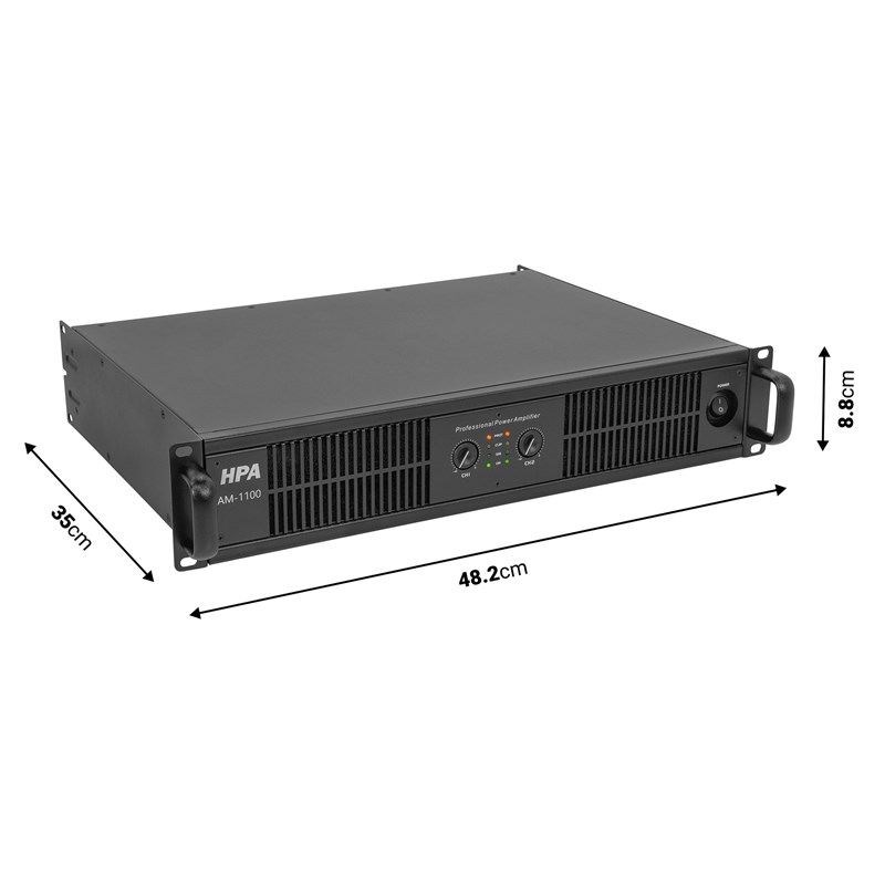 Amplificateur de Puissance Sono 2x300W RMS - Class AB - dimensions