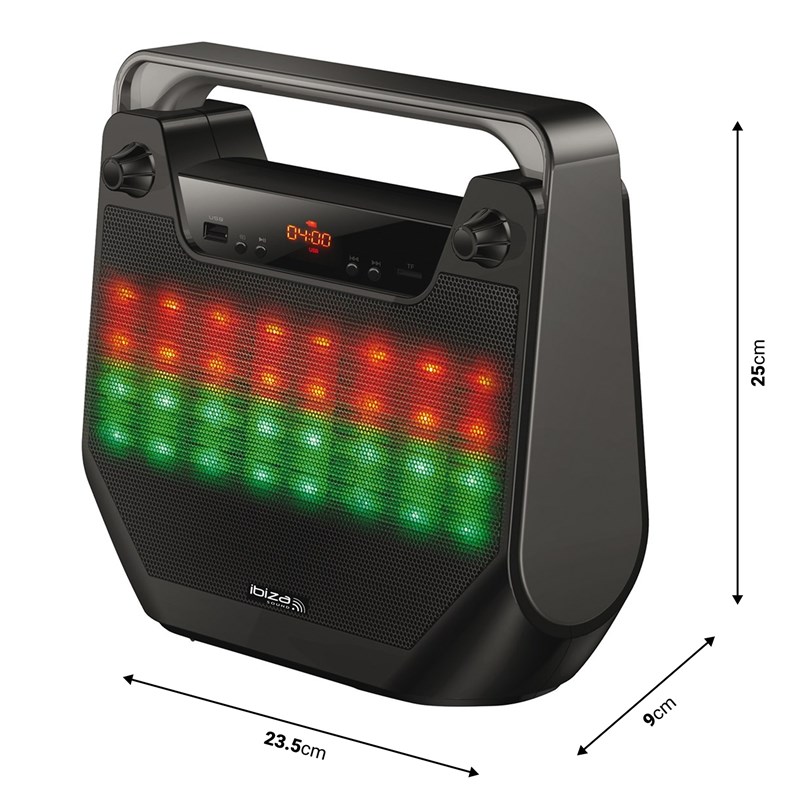 Enceinte portable LED Bluetooth avec micro Karaoké - dimensions