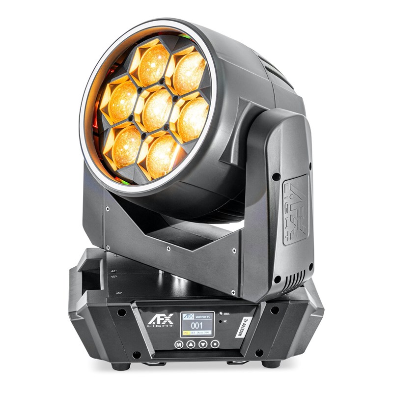Lyre Wash Zoom 7x60W RGBW avec Anneaux LED + Flight Case - angle