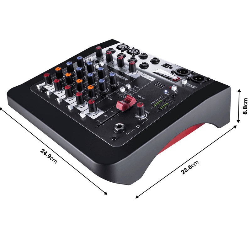 Console Analogique GSPre - 2 in mono, 2 stéréo, USB dimensions