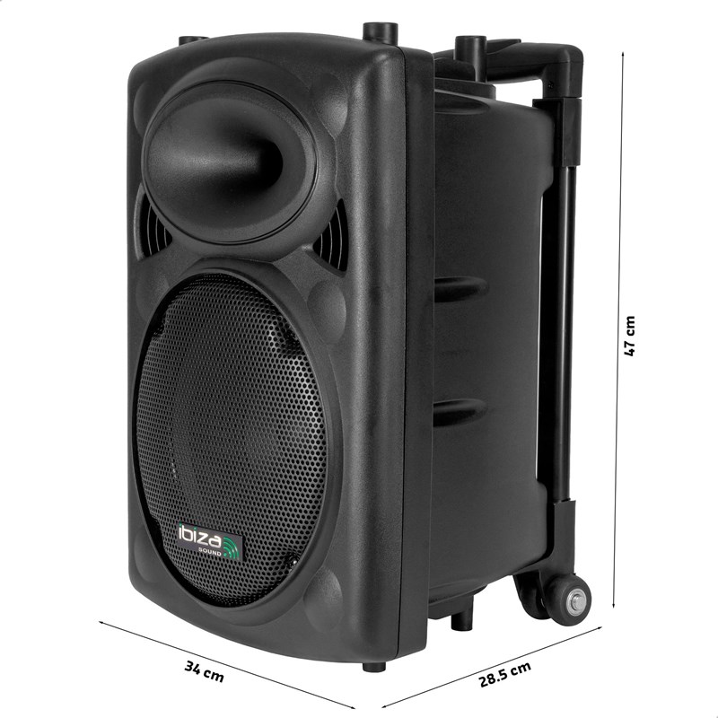 Système portable 10”/25cm - 500W - Micro main VHF & filaire batterie