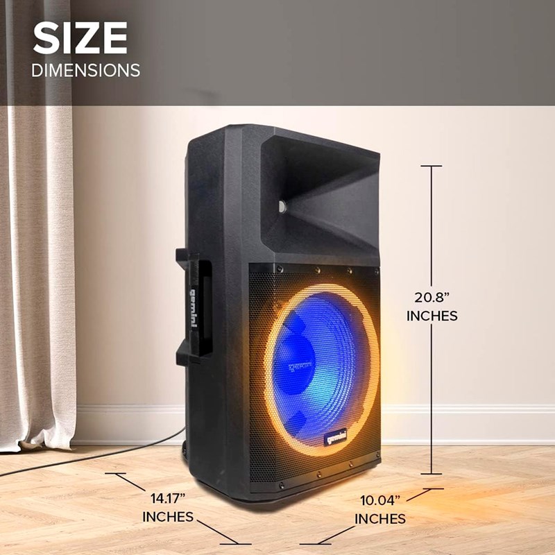 Enceinte active Bluetooth 15” 2200W - Pied - Micro soirée