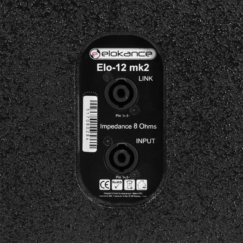 Enceinte passive 12” - 250W RMS - 8 Ohms - Elokance - ELO 12 MK2 connectiques