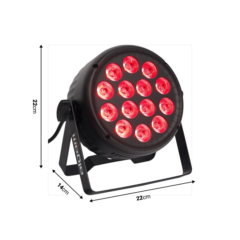 PAR LED Wash 4-en-1 - 14 x 15W RGBWW dimensions