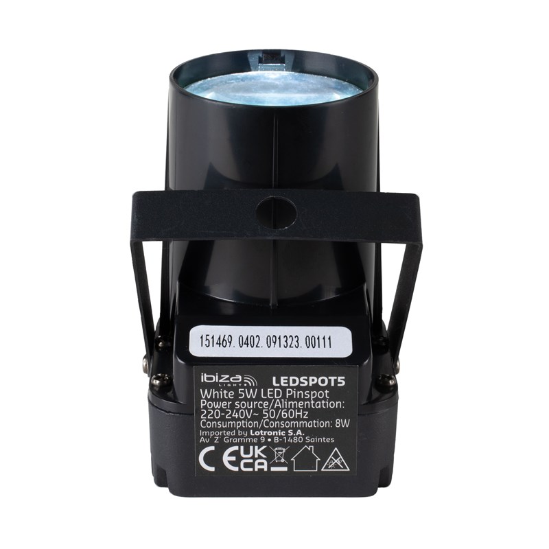 White LED spotlight - 5W - Compact and portable