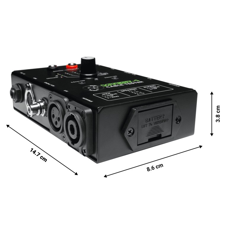 Testeur de câbles audio - Jack, XLR, RCA, Speakon - dimensions MACKIE - SMK MTEST-1