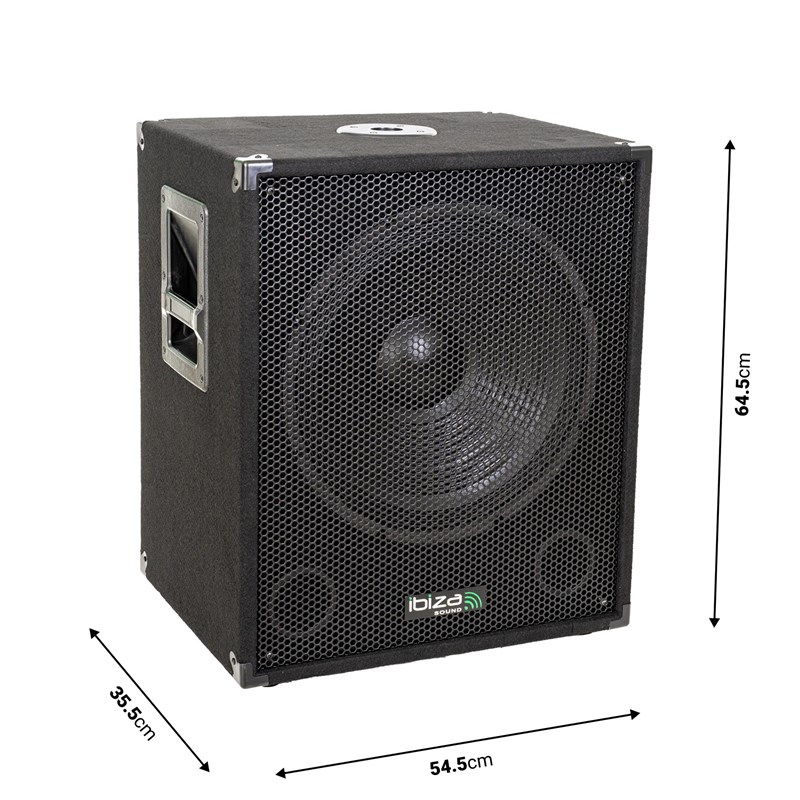 Caisson basses actif 15” 800W puissant pour sono - SUB15A dimensions