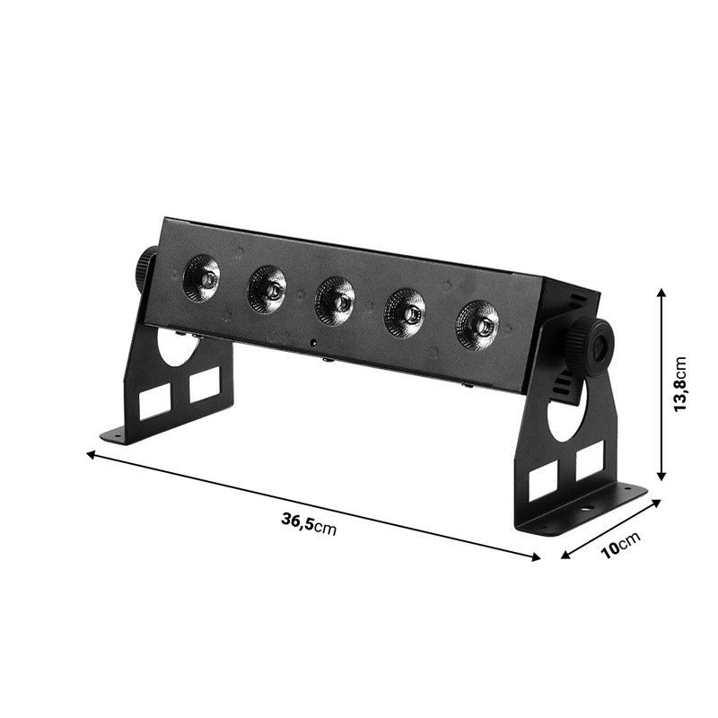 Barre LED ultra-compacte - RGBW 5 x 8W - Noir éclairage