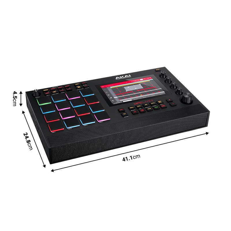 Station Autonome - 16 Pads 4 Encodeurs 7" Multitouch - dimensions