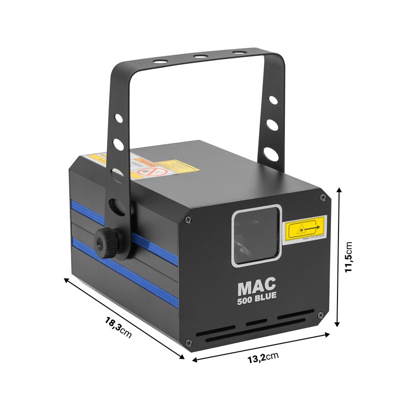 Laser bleu 500mW - DMX 10 canaux - Effets auto lumière