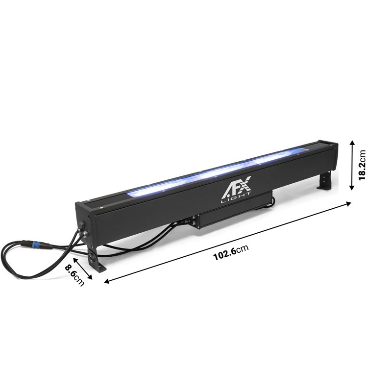 Barre Effet Eau LED 120W – 3x40W RGBW, Étanche IP65 - dimensions