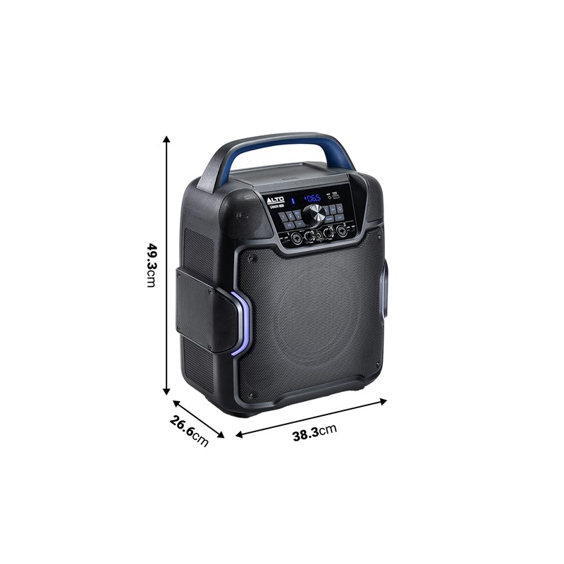 Enceinte Sono Portable - 8" 200W sur Batterie dimensions