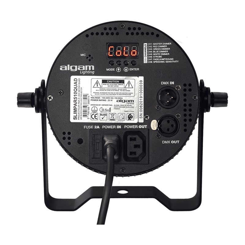 Projecteur LED RGBW 5x10W - DMX - lyre & télécommande - DMX